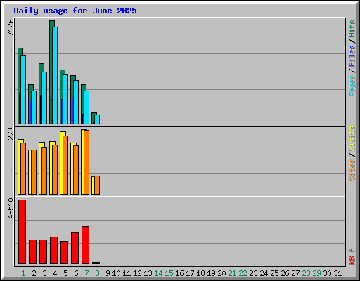 Daily usage for June 2025