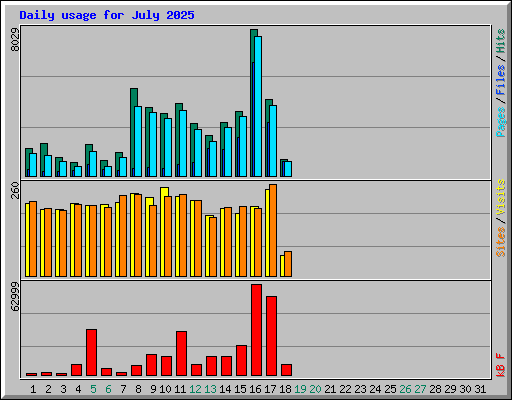 Daily usage for July 2025