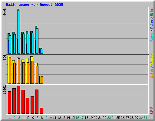 Daily usage for August 2025